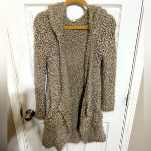 Women’s sweater cardigan soft furry tan